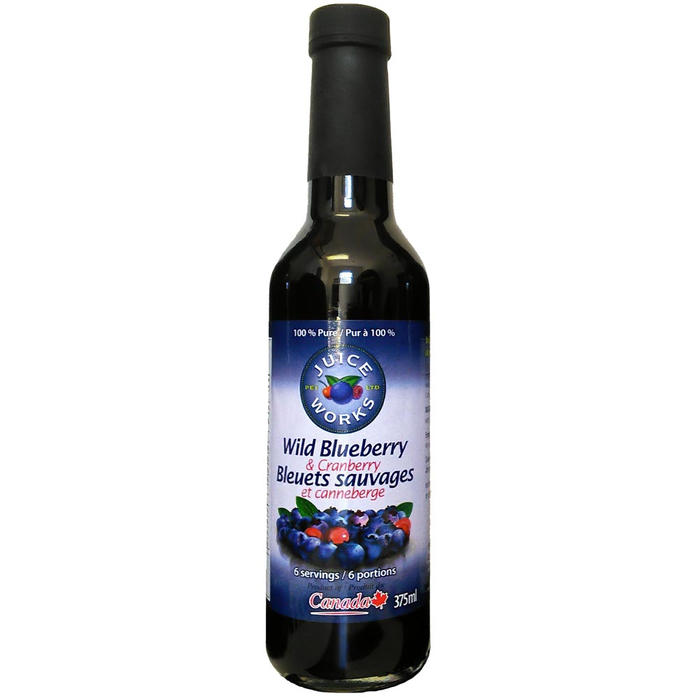 <strong>PEI Juice Works</strong><br>Wild Blueberry and Cranberry Juice 